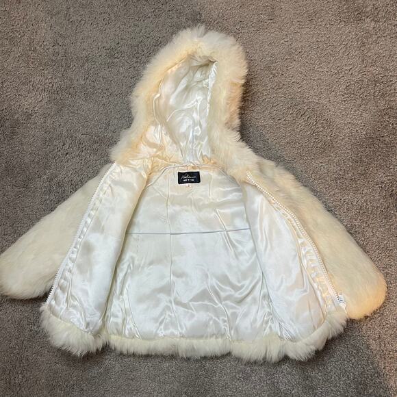 Vintage Rabbit fur children’s jacket Full Zip with hood in size 2T Niki - Picture 4 of 6